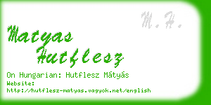 matyas hutflesz business card