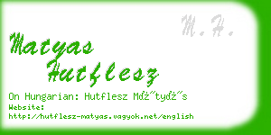 matyas hutflesz business card